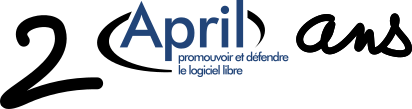 logo de l'April pour les 20 ans