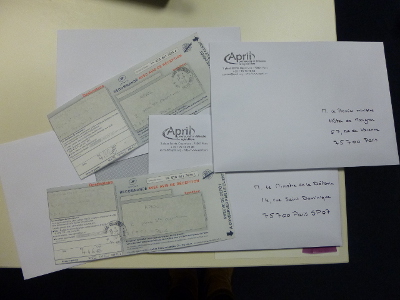 Letters sent by April about the "open bar" contract