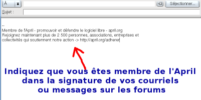 Image illustrant le fait de mettre un message dans les courriels