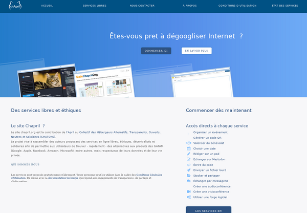 Page
                                                               d'accueil
                                                               du site
                                                               Chapril