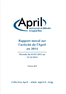 Page de couverture du rapport moral 2014