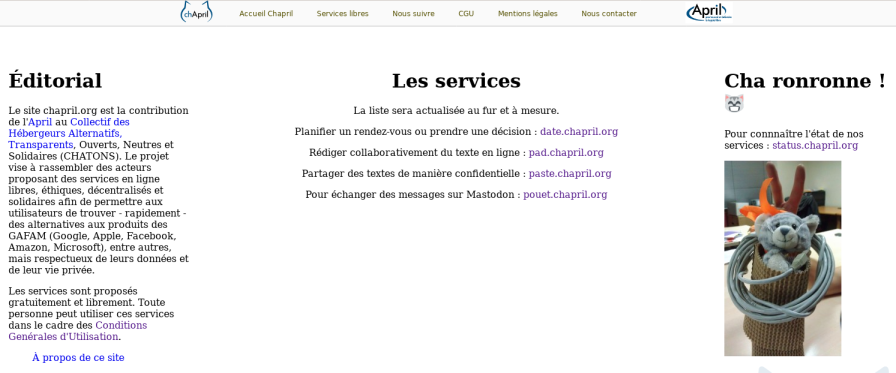 Page
                                                               d'accueil
                                                               du site
                                                               Chapril