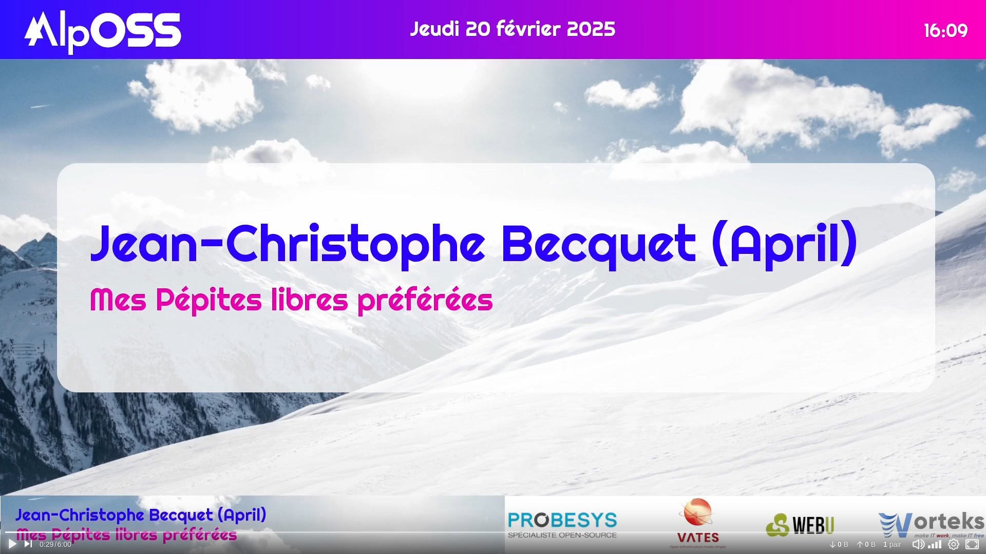 écran  AlpOSS Mes Pépites libres préférées