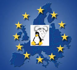 Drapeau Europe avec GNU_and_Tux