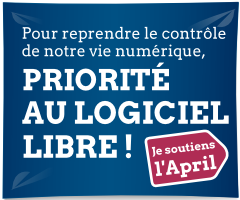 Bannière de soutien pour la campagne d'adhésion de l'April